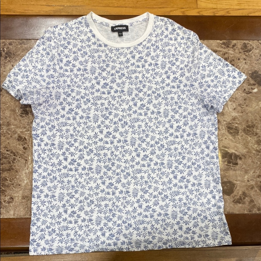 Express Blue Floral Men's Shirt